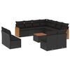 vidaXL Set canapele de grădină, 12 piese, cu perne, negru, poliratan
