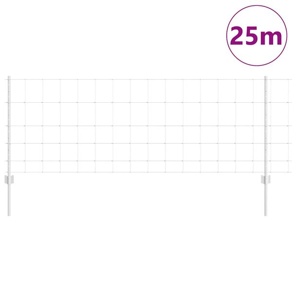 vidaXL Gard cu St&acirc;lp Argintiu 0,8 x 25 m Oțel