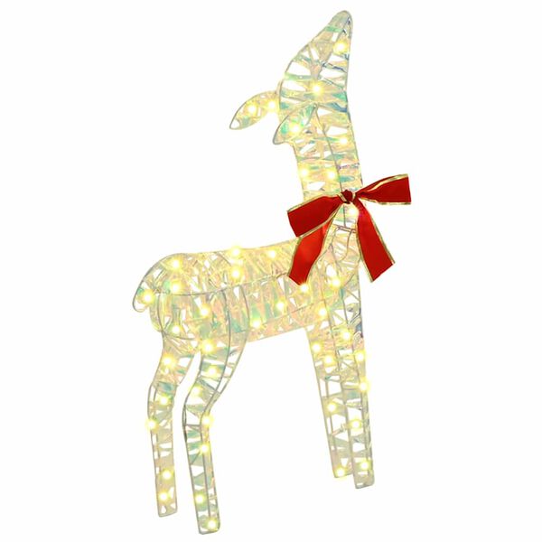 vidaXL Familia Renilor cu 300 LED 3 pcs Alb cald 67 x 26 x 127 cm PET