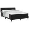 vidaXL Pat cu arcuri cu saltea cu headboard Negru 190 x 140 cm Catifea