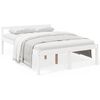 vidaXL Pat pentru seniori dublu, alb, 135x190 cm, lemn masiv de pin