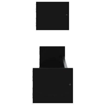 vidaXL Rafturi de perete cu bare, 2 buc, negru, 80x16x14 cm