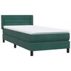 vidaXL Pat box spring cu saltea, verde închis, 100x210 cm, catifea