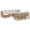 vidaXL Set de canapele de exterior 11 pcs Alb Natural și Crem