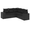 vidaXL Set mobilier de grădină cu perne, 5 piese, negru, poliratan