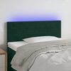 vidaXL Tăblie de pat cu LED, verde &icirc;nchis, 100x5x78/88 cm, catifea