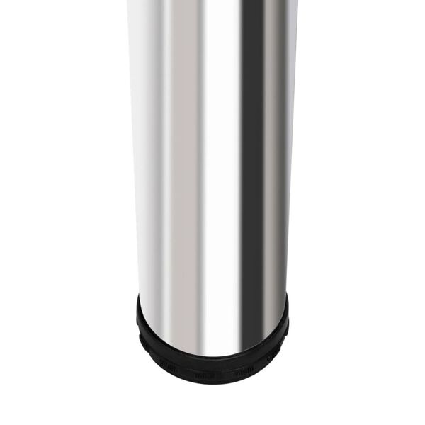 vidaXL Masă de bar din MDF, cu 2 picioare din oțel, alb lucios