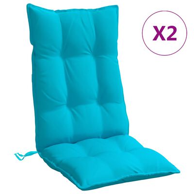 vidaXL Perne scaun cu spătar înalt, 2 buc, turcoaz, țesătură Oxford