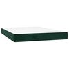 vidaXL Pat box spring cu saltea, verde &icirc;nchis, 140x200 cm, catifea