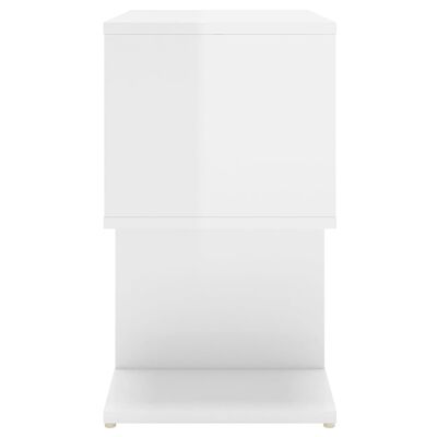 vidaXL Noptieră, alb extralucios, 50x30x51,5 cm, PAL
