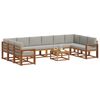 vidaXL Set de canapele de exterior 11 pcs Gri natural și deschis