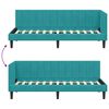 vidaXL Cadru de pat colțar cu headboard Turcoaz 80 x 200 cm Catifea