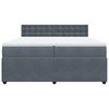 vidaXL Pat box spring cu saltea, gri &icirc;nchis, 200x200 cm, catifea