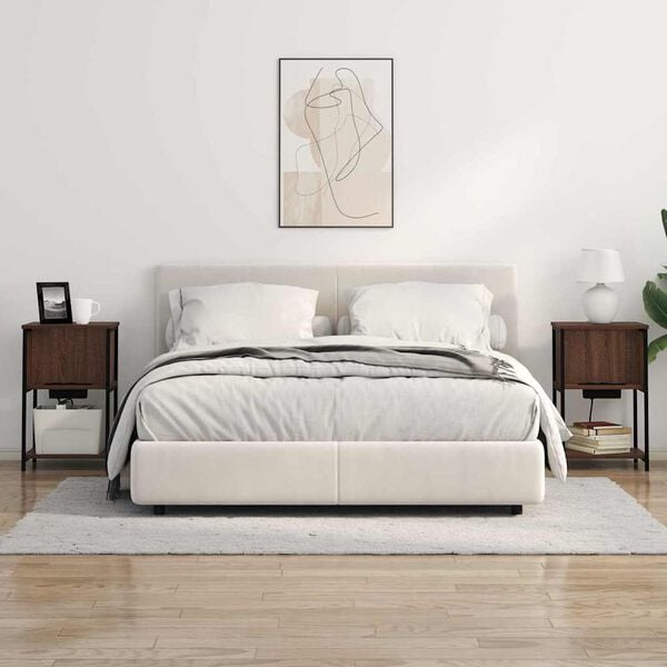 vidaXL Dulap de noapte Stejar &icirc;nchis 38 x 31 x 61 cm Lemn compozit