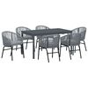 vidaXL Set de masă pentru grădină 7 pcs Gri poliratan