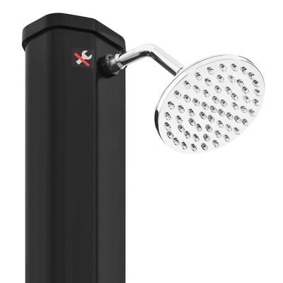 vidaXL Duș solar de exterior cu cap de duș și robinet, negru, 35 L