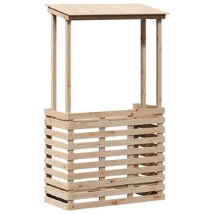 vidaXL Masă bar de exterior cu acoperiș, 112,5x57x195,5 cm, lemn masiv