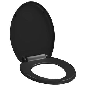 vidaXL Capac WC cu &icirc;nchidere silențioasă, eliberare rapidă, negru