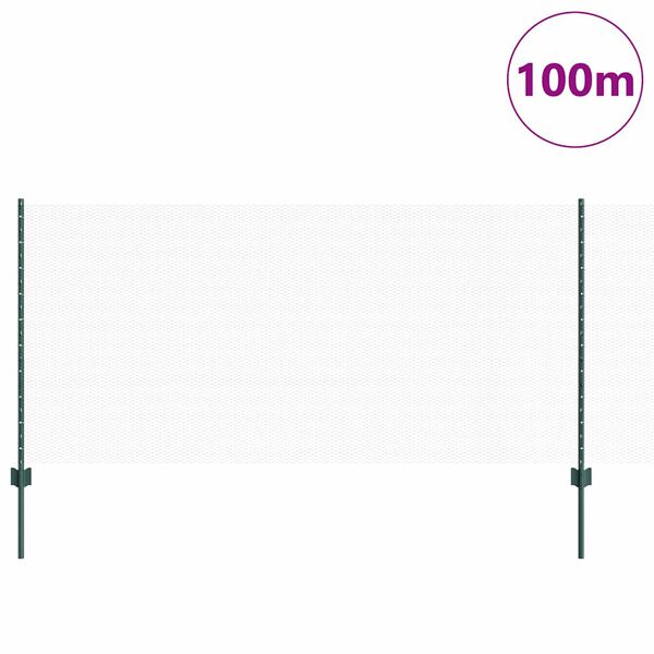 vidaXL Gard cu St&acirc;lp Verde 1 x 100 m Oțel și PVC