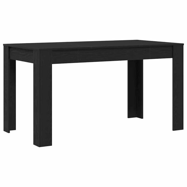 vidaXL Masă de dining Stejar negru 140 x 74.5 x 76 cm Lemn compozit
