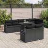 vidaXL Set de canapele pentru grădină 9 pcs Negru Rattan poli