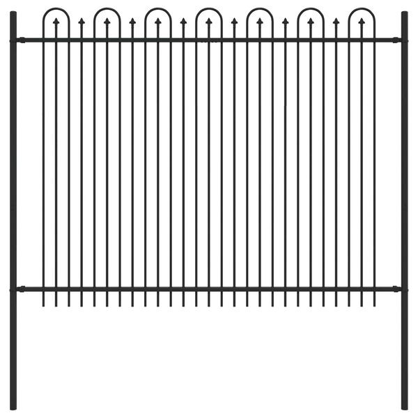 vidaXL Gard Arcuș cu V&acirc;rfuri Negru 200 x 200 cm