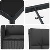 vidaXL Set de masă pentru grădină cu pernă 7 pcs Negru poliratan