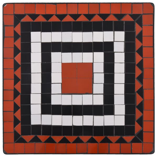 vidaXL Set de bistro mozaic, 3 piese, cărămiziu & alb, placă ceramică