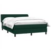 vidaXL Pat box spring cu saltea, verde &icirc;nchis, 160x220 cm, catifea