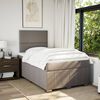 vidaXL Pat box spring cu saltea, taupe, 120x190 cm material textil