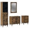 vidaXL Set de mobilier pentru baie 4 pcs Maro Lemn de mango solid