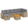 vidaXL Set canapele de grădină, 8 piese, cu perne, bej, poliratan