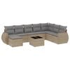 vidaXL Set canapele de grădină, 9 piese, cu perne, bej, poliratan