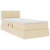 vidaXL Pat cu saltea și LED cu saltea Creme 100 x 200 cm țesătură