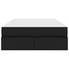 vidaXL Pat cu saltea și spațiu de depozitare 2 pcs Negru Piele