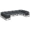 vidaXL Set de canapele pentru grădină 10 buc. Negru Aluminiu