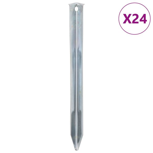 vidaXL Țăruși de cort, 24 buc., 22 cm, &Oslash;7 mm, oțel galvanizat