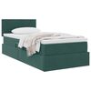 vidaXL Pat cu storage cu saltea Verde &icirc;nchis 90 x 190 cm Catifea