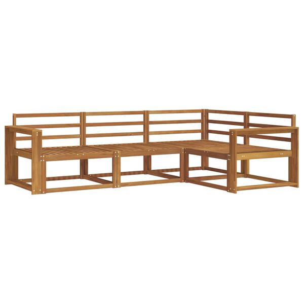 vidaXL Set de canapele de exterior 4 pcs natural Lemn Solid de Acacia