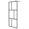vidaXL Paravan de duș walk-in, negru, 90x195 cm, sticlă securizată