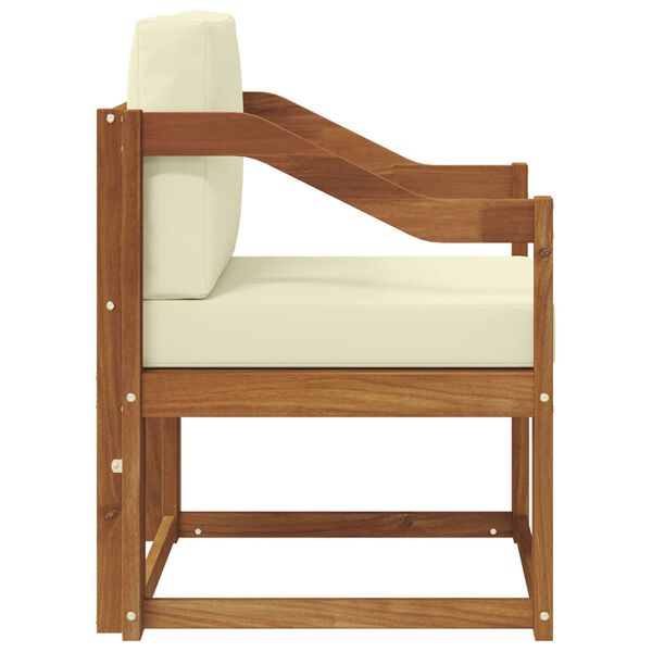 vidaXL Canapea de exterior Lemn de acacia solid și poliester natural