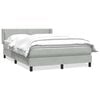 vidaXL Pat box spring cu saltea, gri deschis, 140x220 cm, catifea