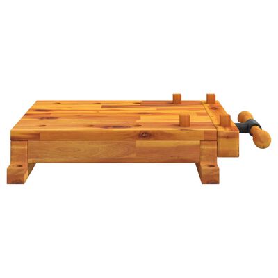 vidaXL Blat pentru banc de lucru cu menghină, 52x44x9,5 cm lemn acacia