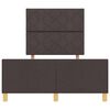 vidaXL Cadru de pat cu headboard Maro &icirc;nchis 120 x 200 cm țesătură