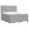 vidaXL Pat boxspring cu saltea Gri deschis 180 x 200 cm Țesătură