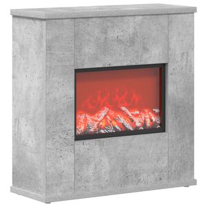 vidaXL Șemineu electric Beton 47 x 18 x 48 cm Lemn prelucrat