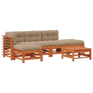 vidaXL Set de lounge pentru grădină 6 buc. Maro ceruit