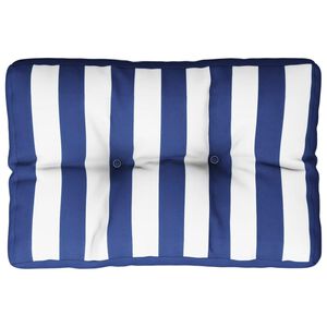 vidaXL Pernă de paleți, dungi albastru/alb, 50x40x12 cm, textil