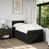 vidaXL Pat box spring cu saltea, negru, 90x200 cm, textil