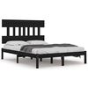 vidaXL Cadru de pat King Size, negru, 150x200 cm, lemn masiv